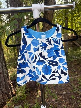 Carve Designs Blue and White Floral Bikini Top
